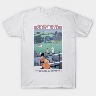 Holiday Rivers - LNER - Vintage Railway Travel Poster - 1930s T-Shirt